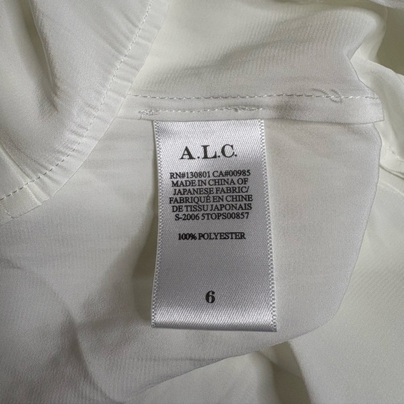 NWT A.L.C.- Oversized Collarless Button Up Shirt in Color Coconut. Size 6 - Picture 4 of 8
